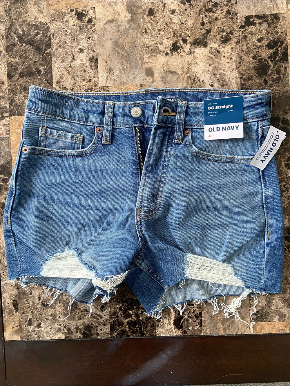 Old Navy Blue Distressed Denim Cutoff Shorts